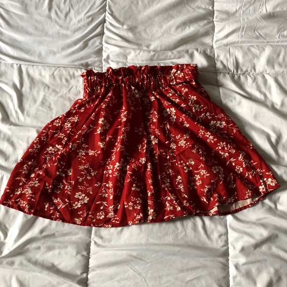 Red Floral Skirt - Picture 1 of 1